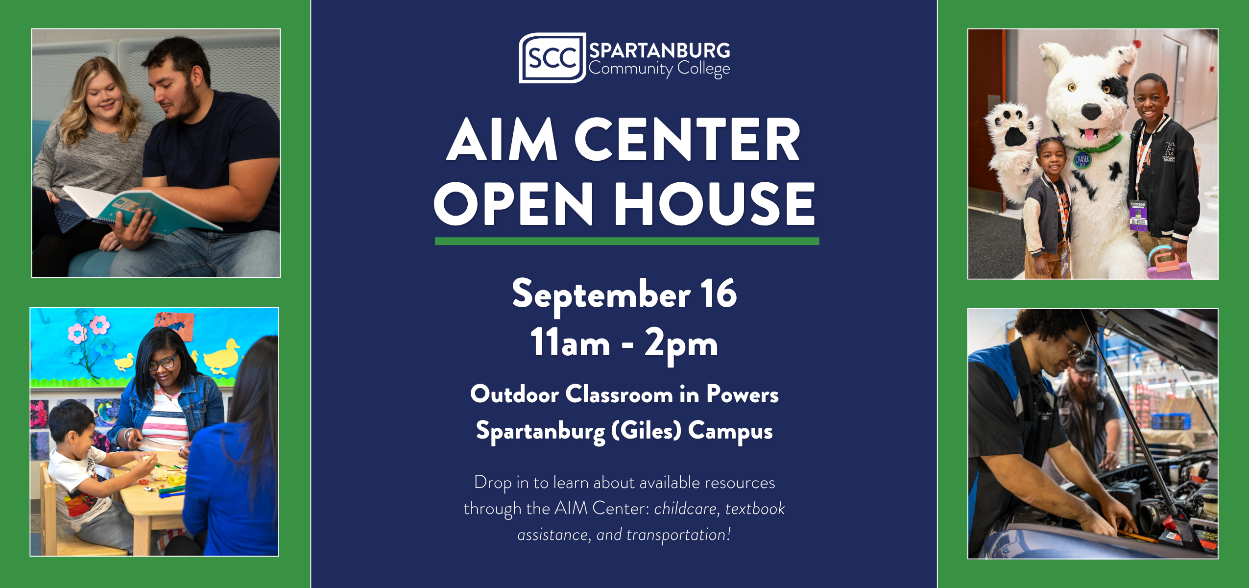 AIM Center Open House graphic for September 16 2025