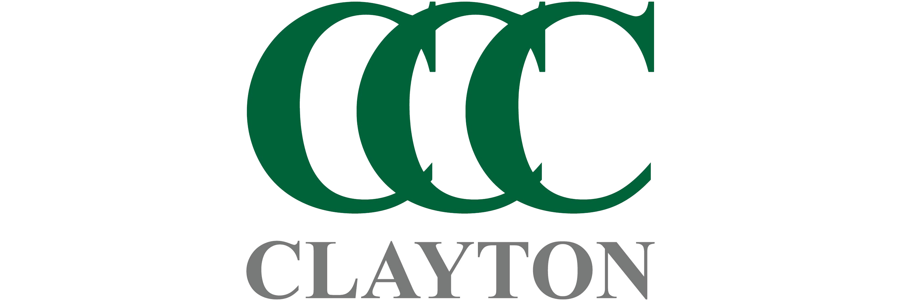 A company logo on a clean white background featuring three overlapping, dark green capital letter