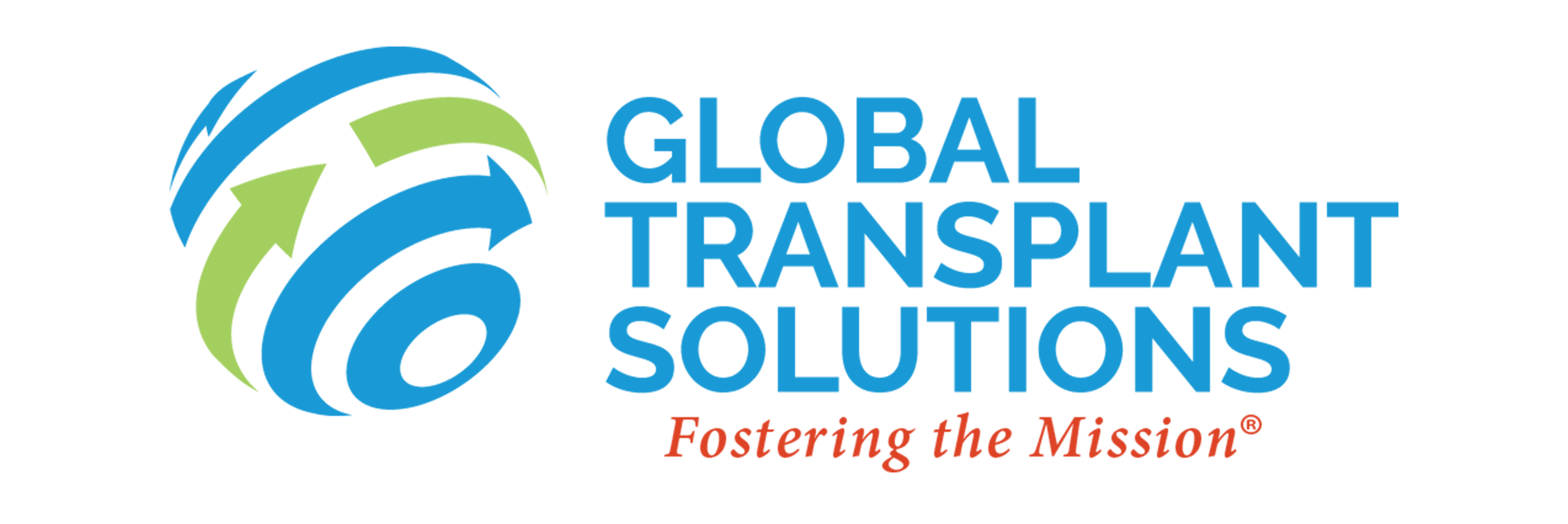 A corporate logo set against a plain white background, featuring a colorful, abstract global sphere graphic on the left. The sphere is composed of swirling curved bands and arrows in light blue and green, wrapping around each other to form a circular shape. To the right of the sphere, the text