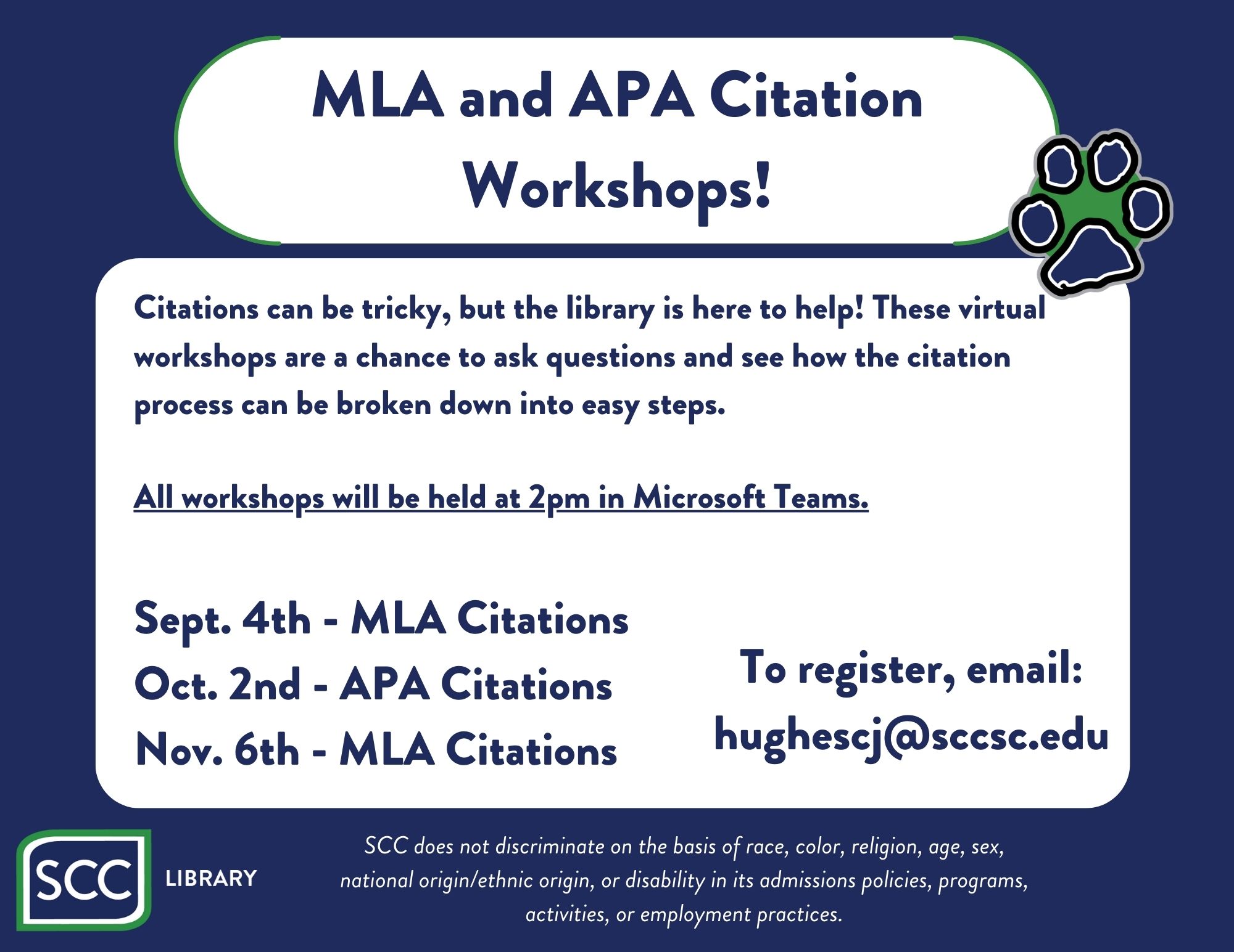 MLA Citation Workshop - Event Graphic