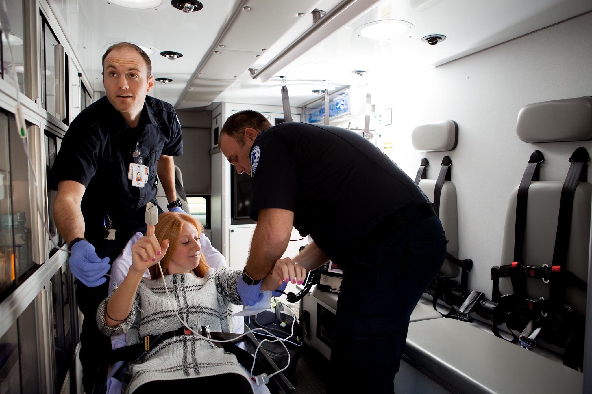 EMT Emergency Medical Technician students going through training