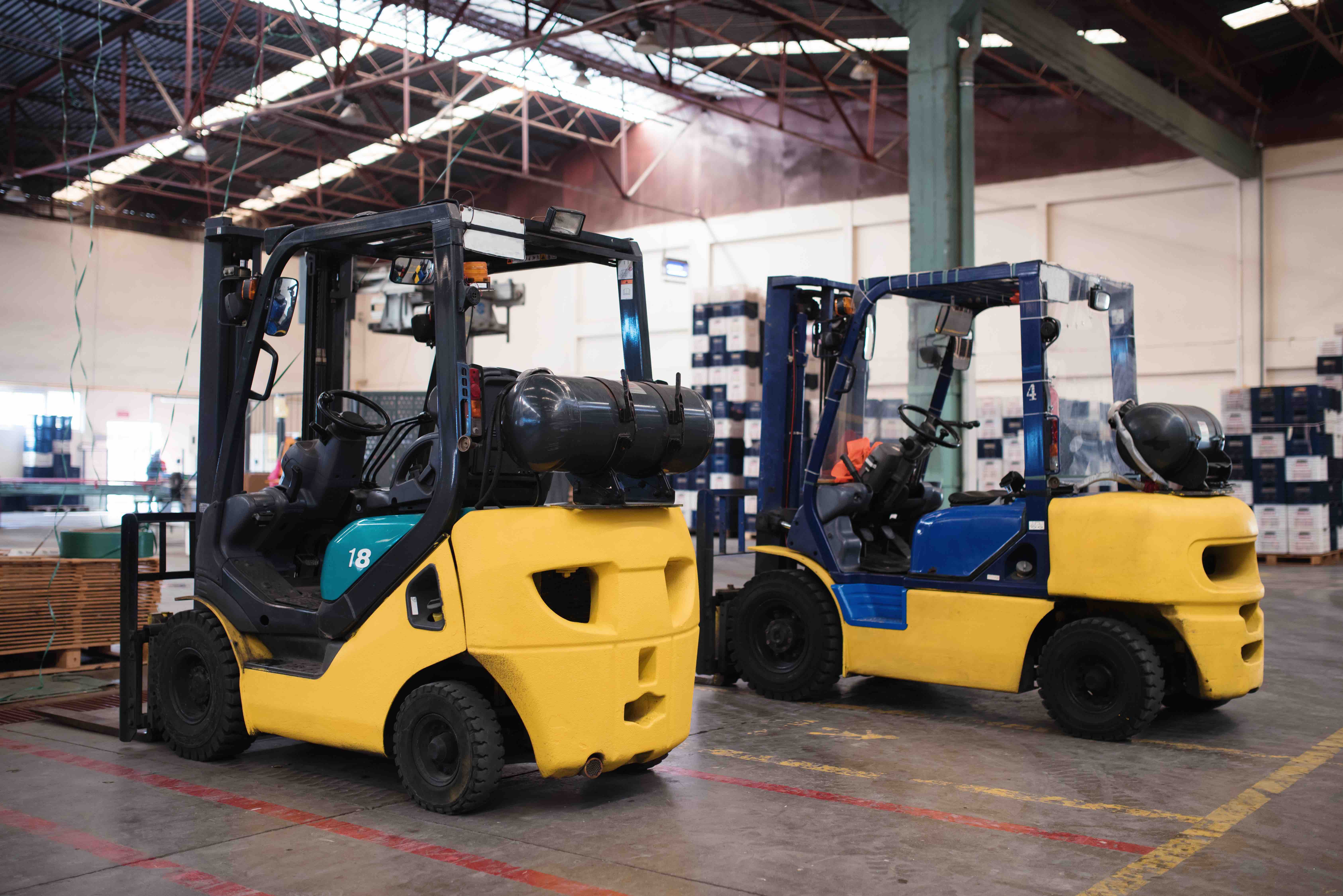 Two Standing Forklifts