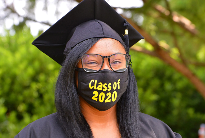 SCC graduate masked