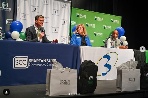 Panel of people on the stage at TEACH-Spartanburg-2025