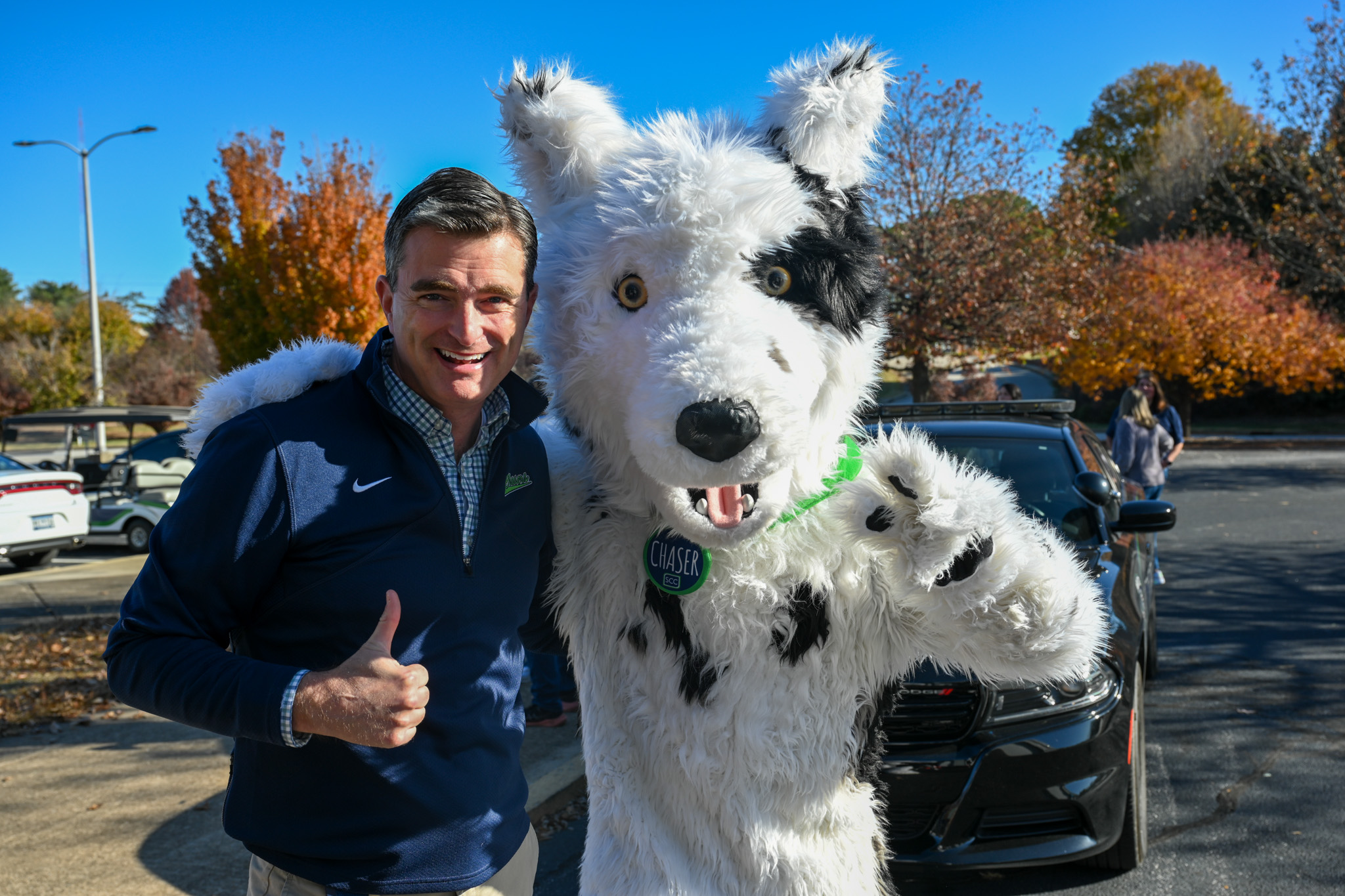 Dr. Mikota of SCC poses with a 